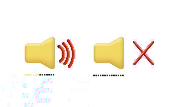 3d realistic icon sound vector volume mute