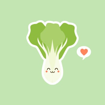 cute pak choi character cartoon mascot vegetable healthy food concept isolated vector illustration. bok choy character