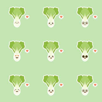cute pak choi character cartoon mascot vegetable healthy food concept isolated vector illustration. bok choy character