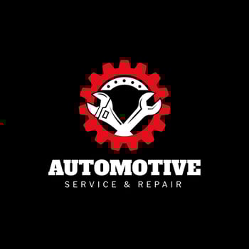 Logo design two crossed Wrenches and Cogwheel Gear Icons Vector Flat Design