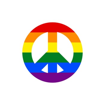 lgbt peace symbol for gay, lesbian, bisexual, transgender, asexual, intersexual and queer relationship, love or sexuality rights. vector
