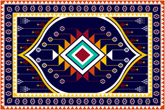 Geometric abstract ethnic pattern design. Aztec fabric carpet mandala ornament ethnic chevron textile decoration wallpaper. Tribal boho native traditional embroidery vector illustrations background