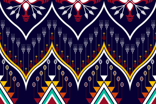 Geometric abstract ethnic pattern design. Aztec fabric carpet mandala ornament ethnic chevron textile decoration wallpaper. Tribal boho native traditional embroidery vector illustrations background
