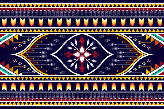 Geometric abstract ethnic pattern design. Aztec fabric carpet mandala ornament ethnic chevron textile decoration wallpaper. Tribal boho native traditional embroidery vector illustrations background
