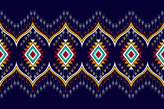 Geometric abstract ethnic pattern design. Aztec fabric carpet mandala ornament ethnic chevron textile decoration wallpaper. Tribal boho native traditional embroidery vector illustrations background