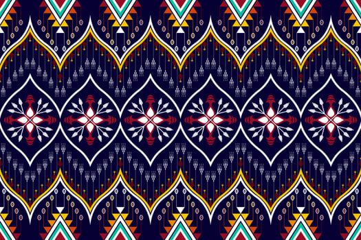Geometric abstract ethnic pattern design. Aztec fabric carpet mandala ornament ethnic chevron textile decoration wallpaper. Tribal boho native traditional embroidery vector illustrations background