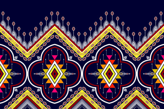 Geometric abstract ethnic pattern design. Aztec fabric carpet mandala ornament ethnic chevron textile decoration wallpaper. Tribal boho native traditional embroidery vector illustrations background