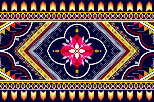 Geometric abstract ethnic pattern design. Aztec fabric carpet mandala ornament ethnic chevron textile decoration wallpaper. Tribal boho native traditional embroidery vector illustrations background