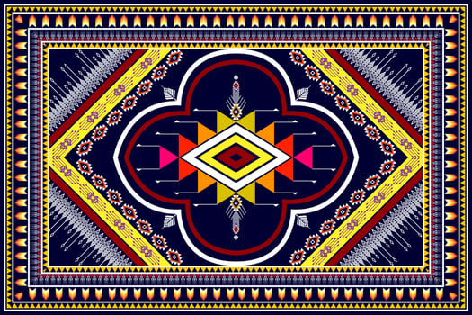 Geometric abstract ethnic pattern design. Aztec fabric carpet mandala ornament ethnic chevron textile decoration wallpaper. Tribal boho native traditional embroidery vector illustrations background