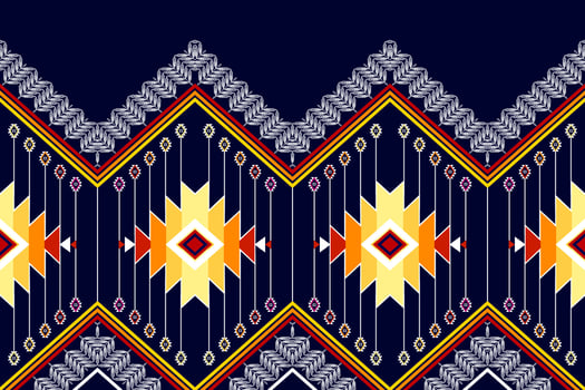 Geometric abstract ethnic pattern design. Aztec fabric carpet mandala ornament ethnic chevron textile decoration wallpaper. Tribal boho native traditional embroidery vector illustrations background