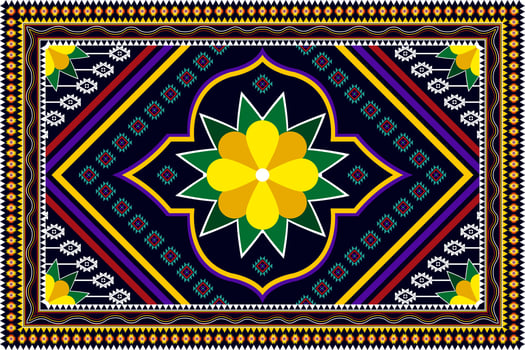 Geometric abstract ethnic pattern design. Aztec fabric carpet mandala ornament ethnic chevron textile decoration wallpaper. Tribal boho native traditional embroidery vector illustrations background