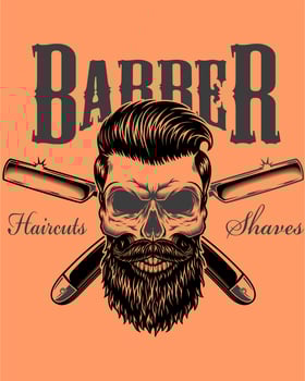 Logo Vector Design head for barbershop