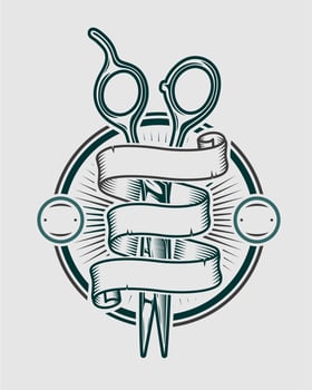 Logo Vector Design scissors for barbershop