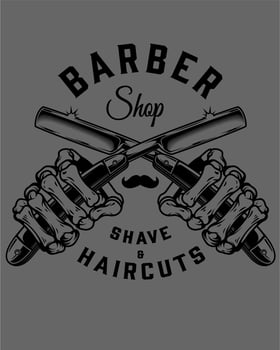 Hand holding scissors logo vector design for barbershop