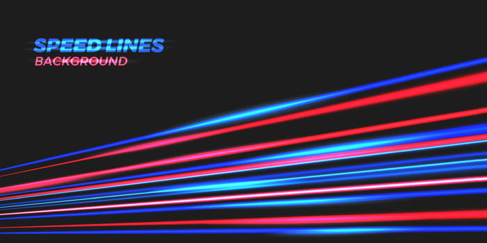 racing car moving fast with ray blue and red light trail blur effect for futuristic abstract background vector