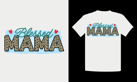 Blessed mama t shirt design vector