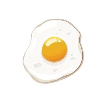 Fried egg on the white background vector