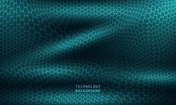 abstract wave technology background with blue light smooth and flow. vector