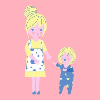 Mother's Day vector illustration. Hand drawn vector.