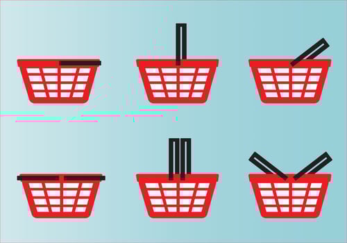 shopping cart icon set vector