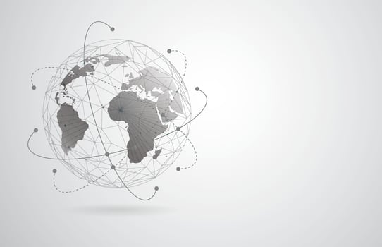 Global network connection. World map point and line composition concept of global business. Vector Illustration