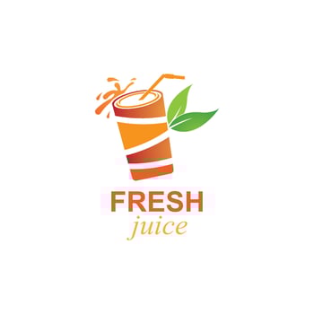 orange juice logo icon vector