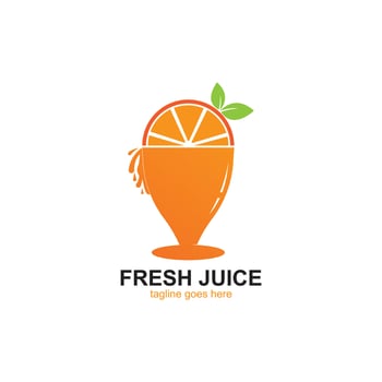 orange juice logo icon vector