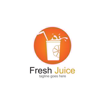 orange juice logo icon vector