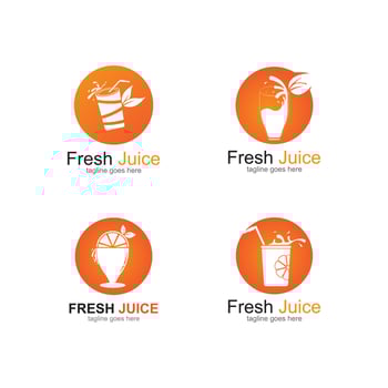 orange juice logo icon vector
