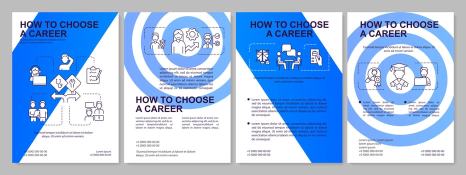 How to select career path blue brochure template vector