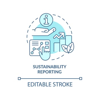 Sustainability reporting turquoise concept icon vector