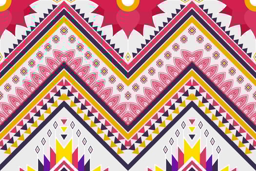 Geometric abstract ethnic pattern design. Aztec fabric carpet mandala ornament chevron textile decoration wallpaper. Tribal boho native ethnic traditional embroidery vector background