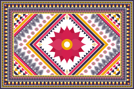 Geometric abstract ethnic pattern design. Aztec fabric carpet mandala ornament chevron textile decoration wallpaper. Tribal boho native ethnic traditional embroidery vector background
