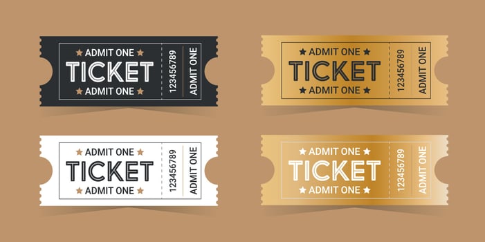 Set tickets on a colored background vector