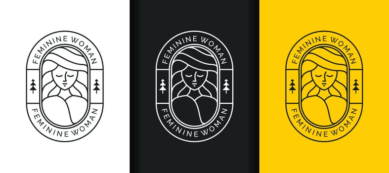 Beauty Face Line Art Logo Set vector