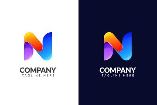Letter N logo design elegant with gradient creative concept vector