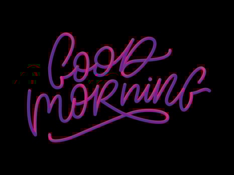 Good Morning lettering calligraphy brush text slogan vector