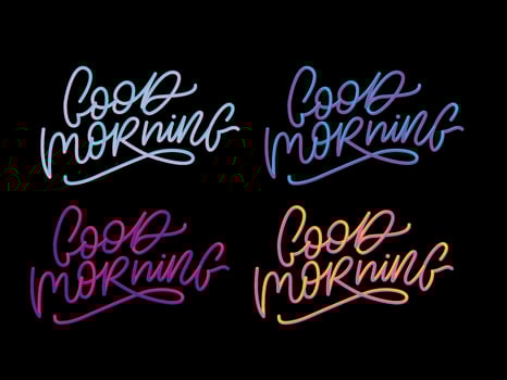 Good Morning lettering calligraphy brush text slogan vector