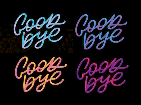 Good bye calligraphic lettering on yellow blot vector