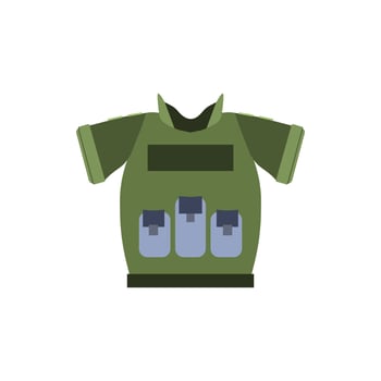 Jacket flak icon vector vest bulletproof illustration. Police uniform equipment protection symbol team. Sign security