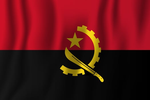 Angola realistic waving flag vector illustration. National country background symbol. Independence day