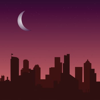 Just before dawn city skyline vector