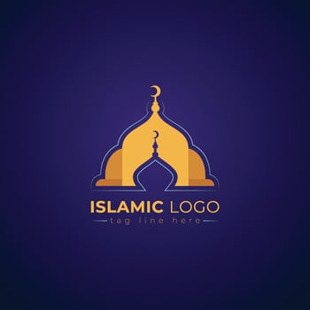 Creative Concept Minimal Ramadan And Eid Mubarak Islamic Logo Design vector