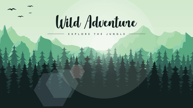 mountain and forest landscape template vector