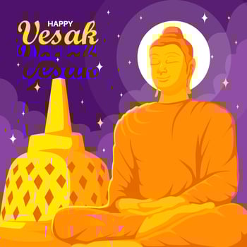 Happy Vesak Day Concept vector