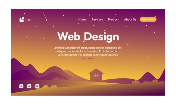 Nature landing page or web page vector flat design