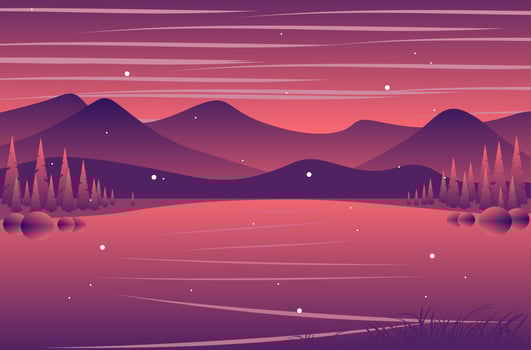 Beautiful vector landscape illustration peaceful