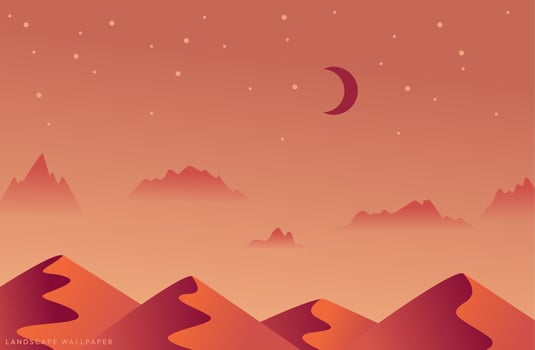 Beautiful vector landscape illustration peaceful