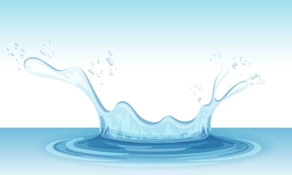 A water splash on white background vector
