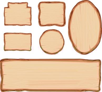 Set of different wooden sign boards vector